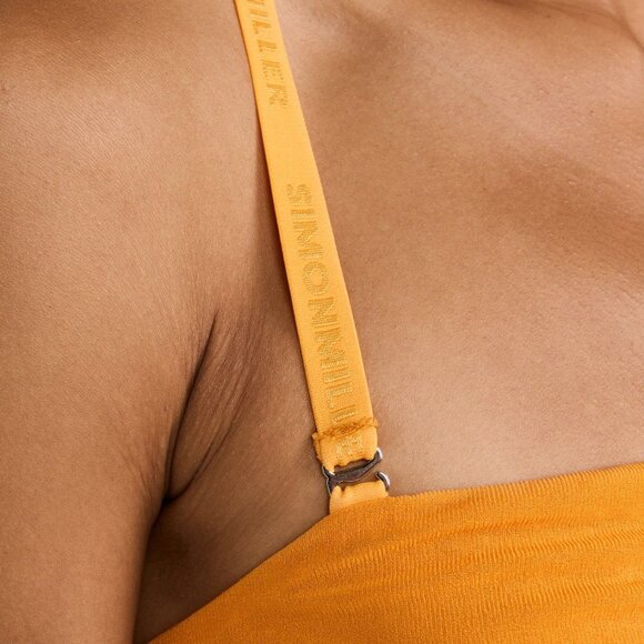 SIMON MILLER Jota Mesh Midi Bodycon DRESS Sz XS Color Block Yellow Blue NEW $295 - Picture 3 of 13